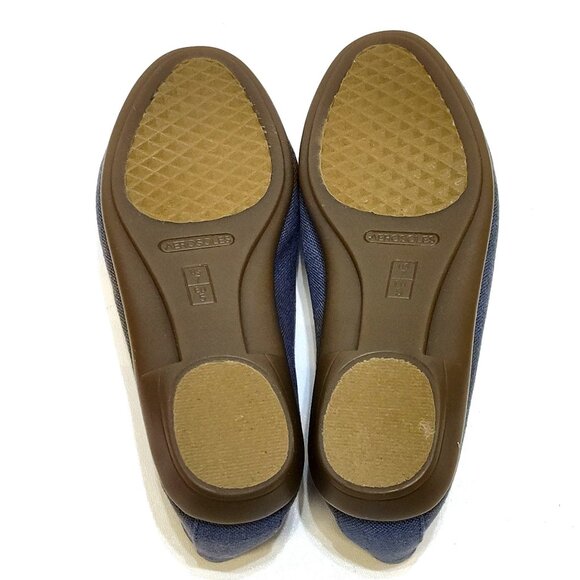 Aerosoles Close Bet Blue Fabric 103 Loafers 7M Gold Chain Detail Memory Foam NIB - Picture 9 of 13